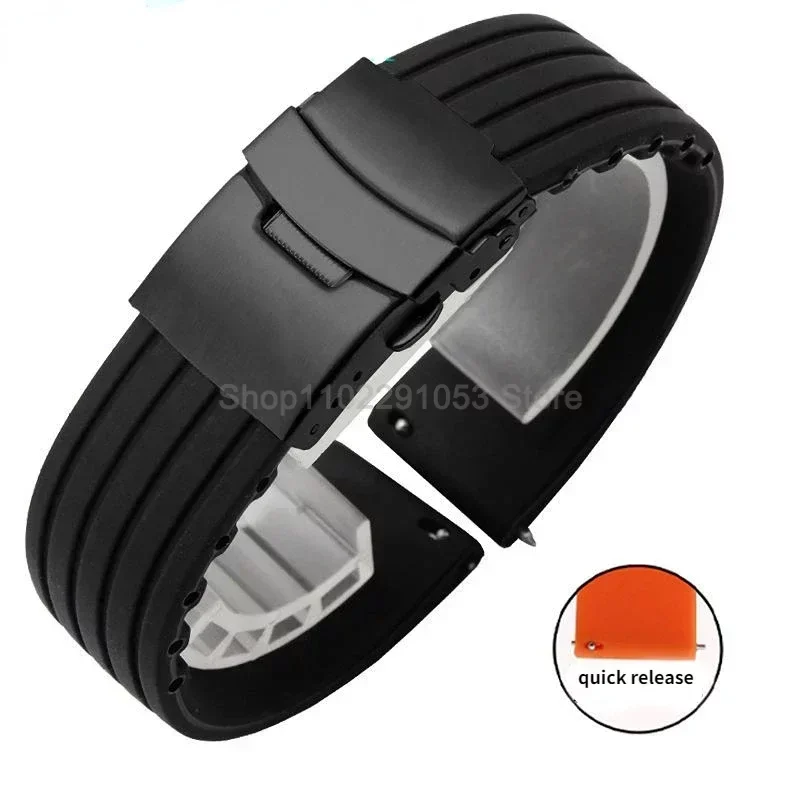 18mm 20mm 22mm 24mm Quick Release Silicone Watch Strap for Men Women Universal Wrist Band Tire Pattern Rubber Sport Watch Strap