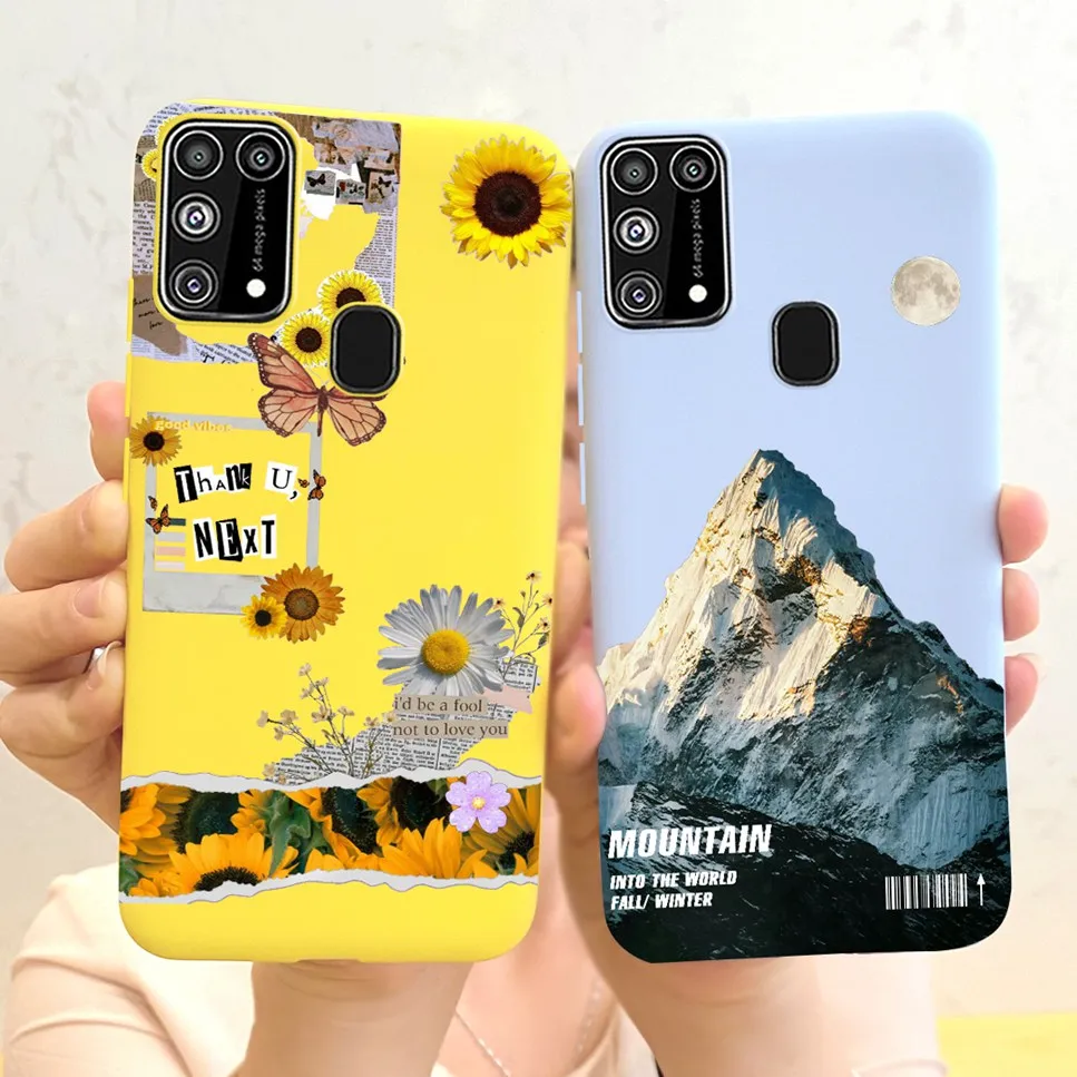 For Samsung Galaxy M31 Case Shockproof Silicone Cute Fashion Butterfly Flowers Phone Case For Samsung M31 Back Cover Funda 6.4\