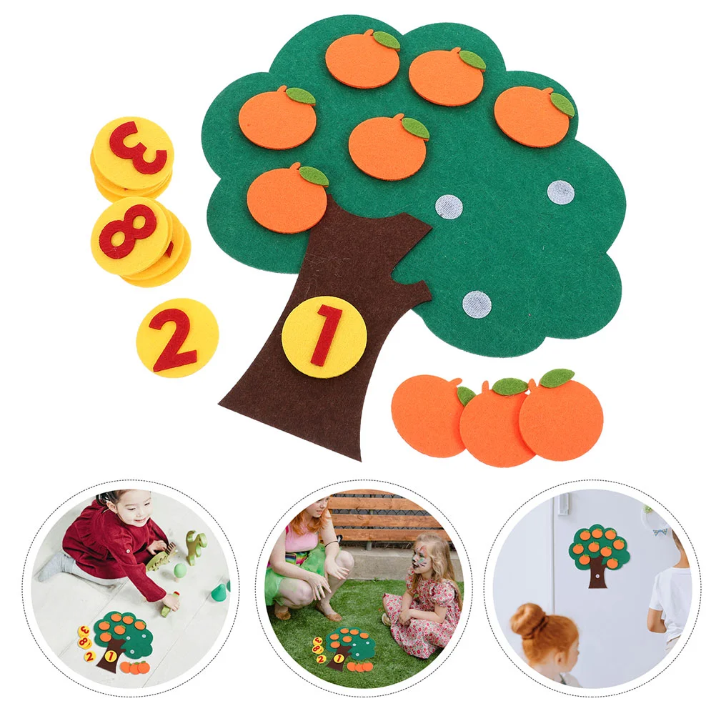 

2 Sets Digital Cognitive Toys Number Learning Oranges Preschool Games for Kids Felt Board Tree Toddlers Dramatic Play Trees