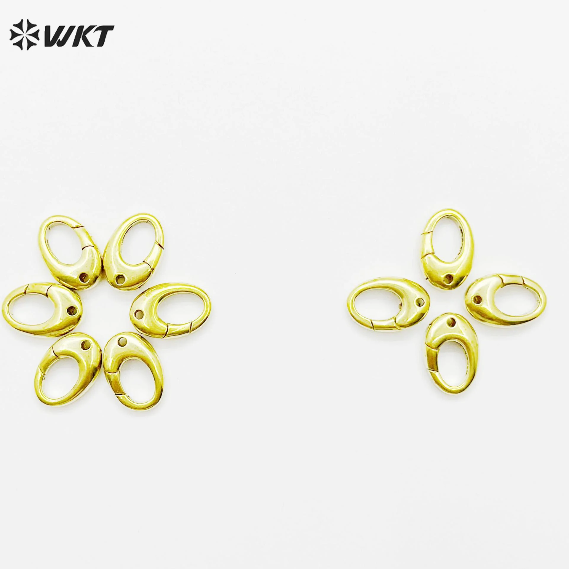 

WT-JFE139 New Design Connector Lobster Oval Clasps Gold Color Electroplated With Hole For Women Jewelry Making Findings