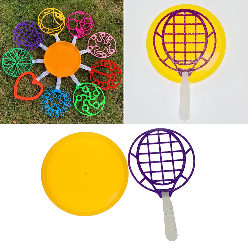 Blowing Tool Kids Outdoor Bubble Wand Large Ring Soap Blower Set Jumbo Bubble Maker Tennis Racket Shape Random Color