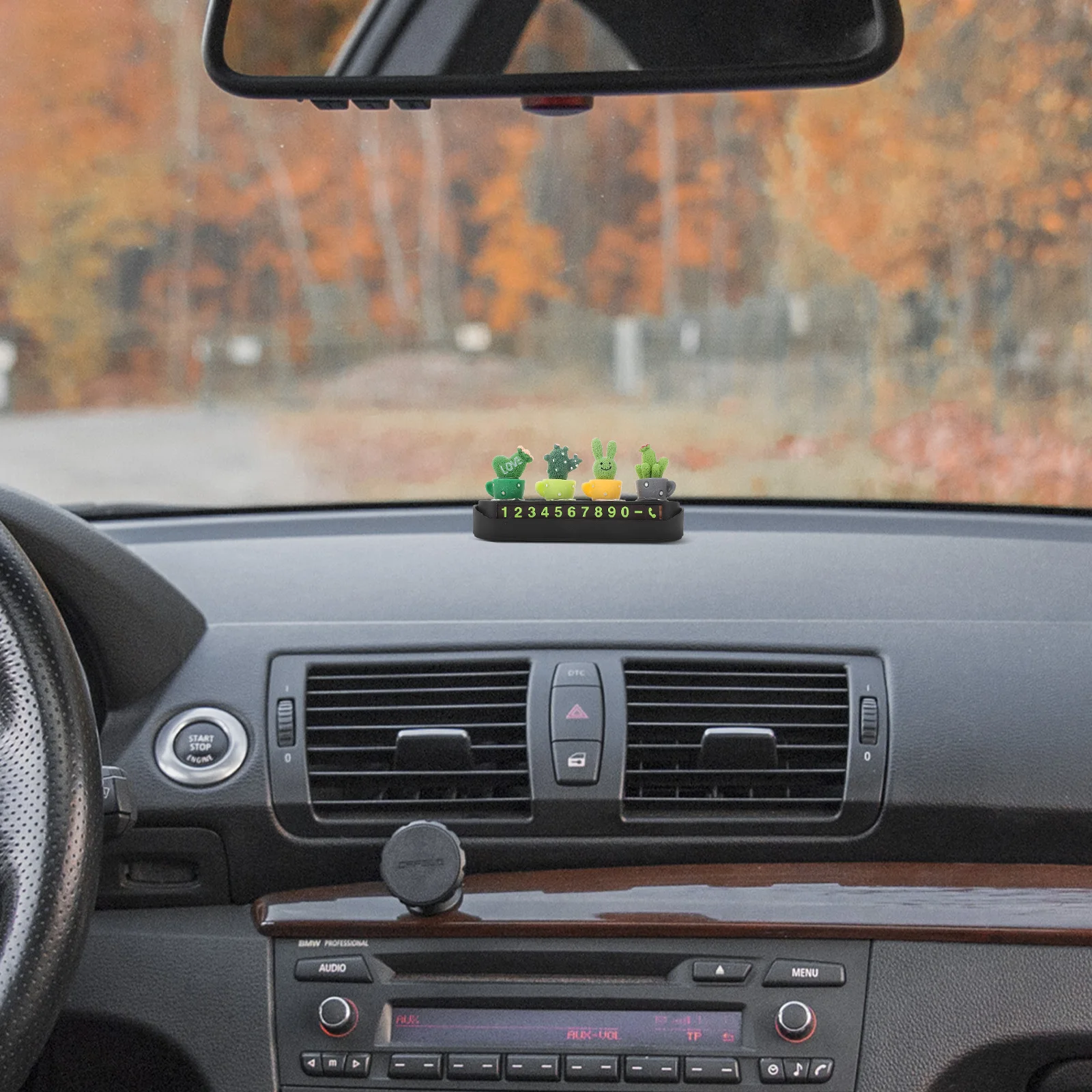 

Car Temporary Parking Phone Cute Small Mobile Number Display Dashboard Plate for Vehicle Moving Contact Convenience