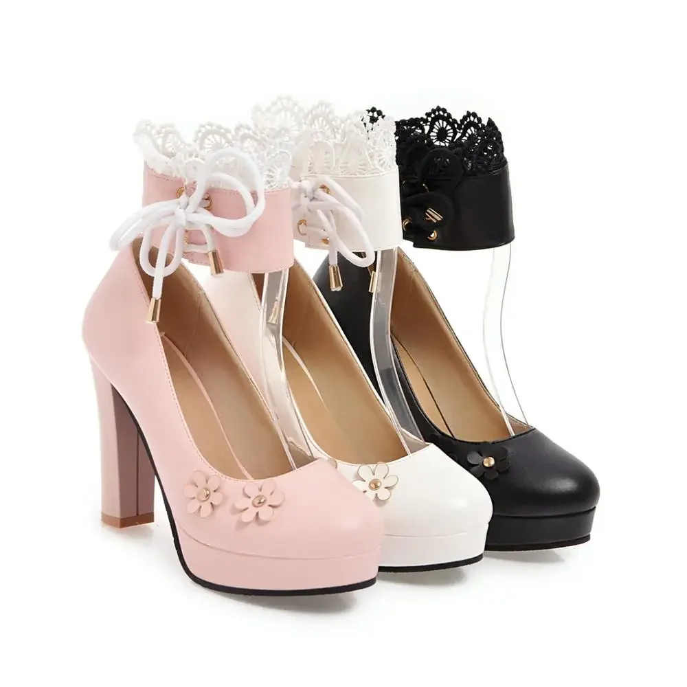 Women\'s Pumps Shoes Super High Heel Pu Buckle Platform 2020 Spring Autumn Sexy New Fashion Casual Wedding Party Black White Pink
