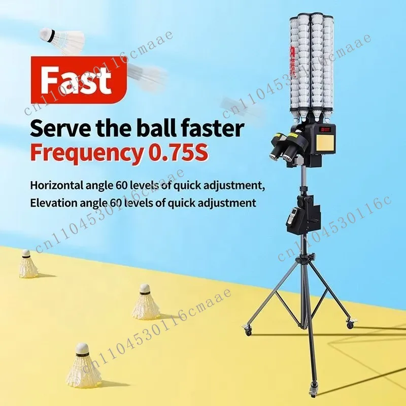 SS-B7-Pro AI voice control foldable portable badminton serve machine with remote control and APP