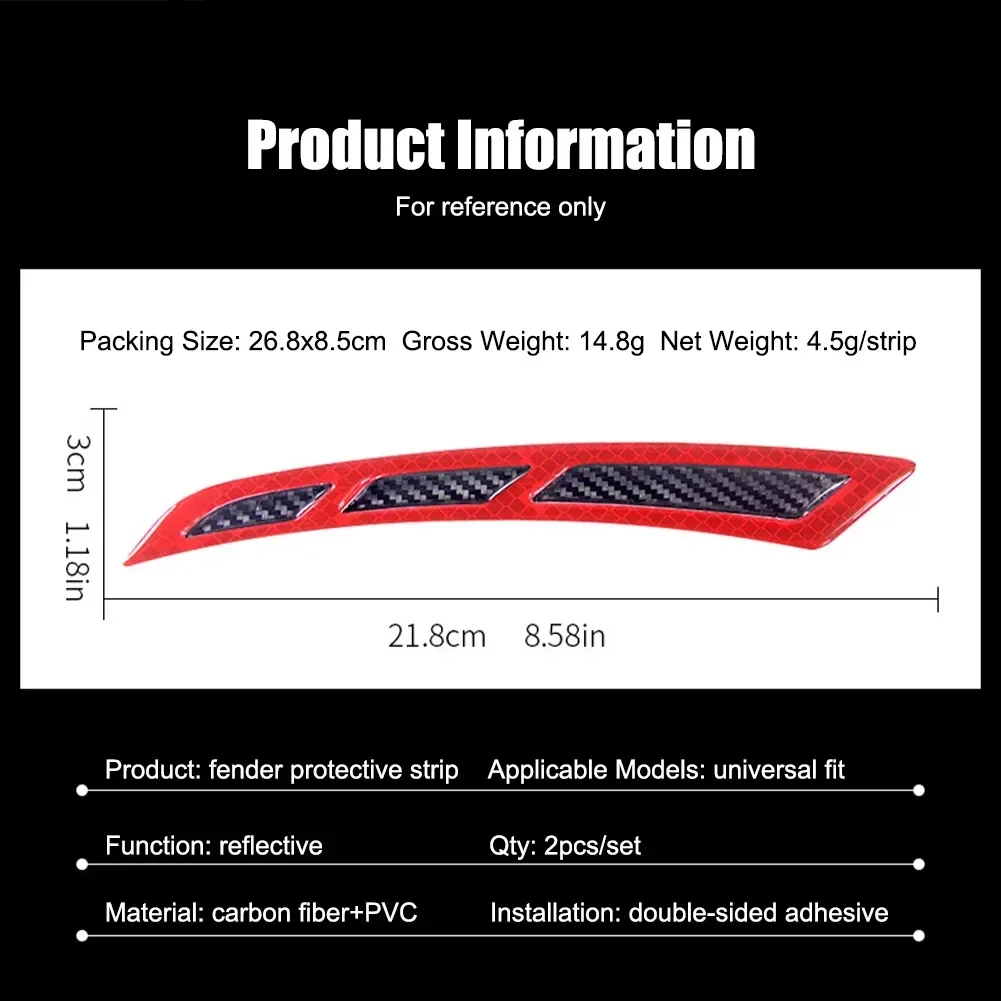 2PC 22CM Flexible PVC Car Fender Flares Arch Wheel Eyebrow Guard Kit Carbon Fiber Mud Flaps Splash Guards Protector Anti-Scratch