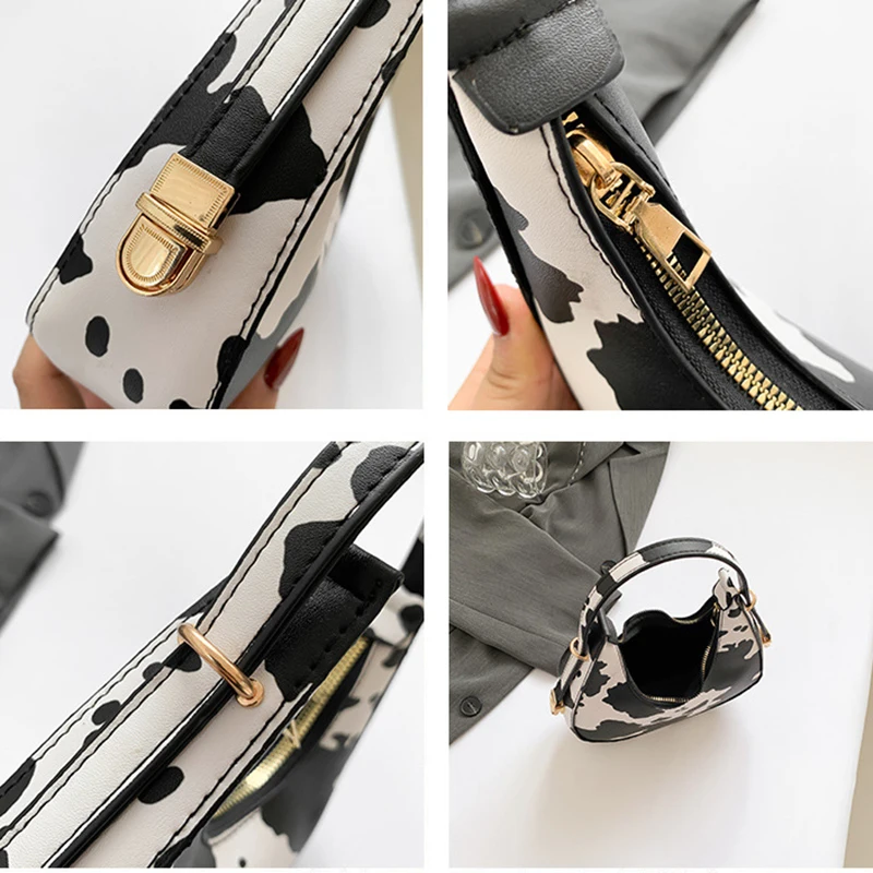 Neue Kuh Muster Schulter Tasche Für Frühling/Sommer Vielseitige frauen Tasche Personalisierte Koreanische Leopard Muster Unterarm Handtasche – Detail 38