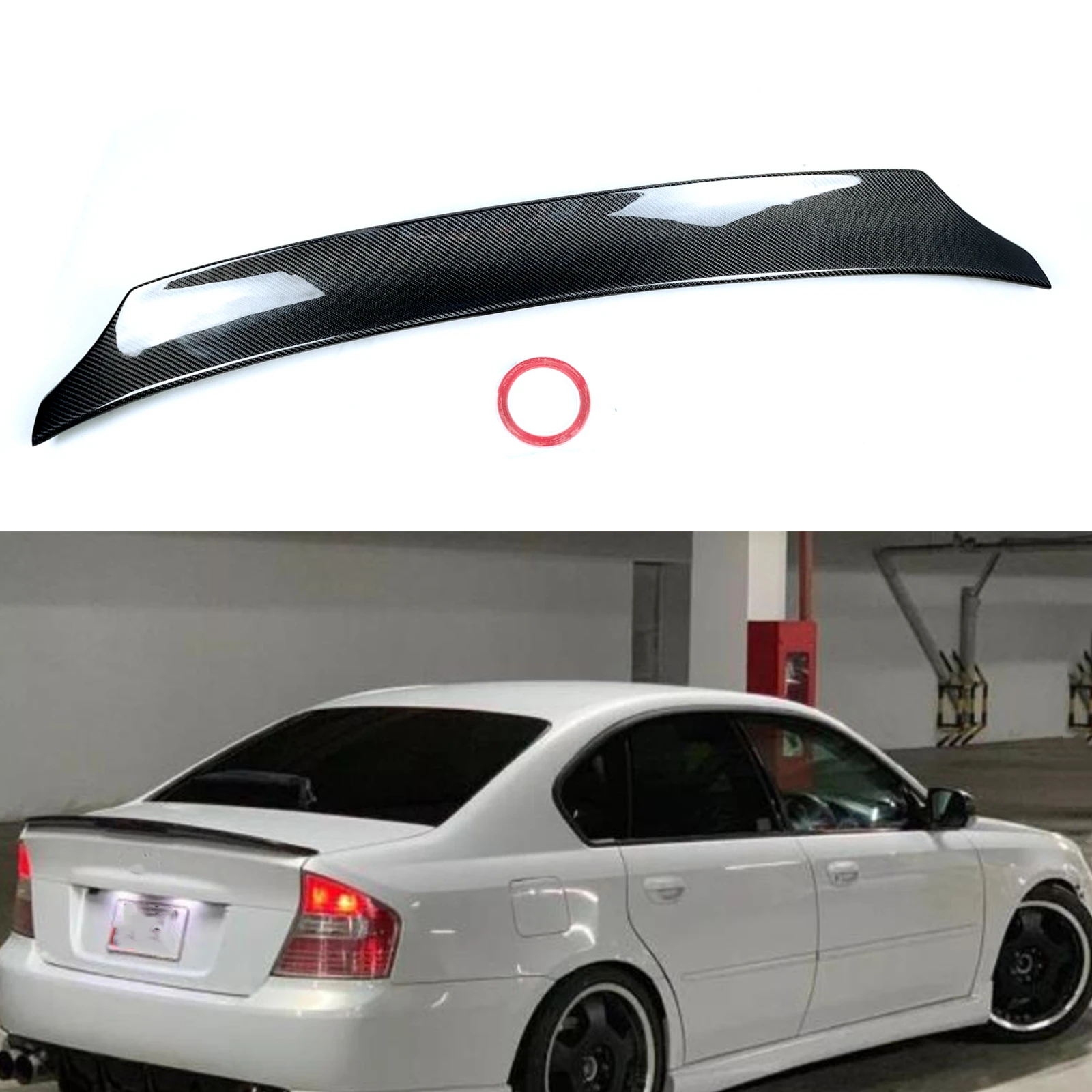 

Rear Trunk Spoiler Wing For Subaru Legacy 2005-2008 Sedan 4-Door Carbon Fiber Car Tailgate Lid Flap Trim Decklid Splitter Lip