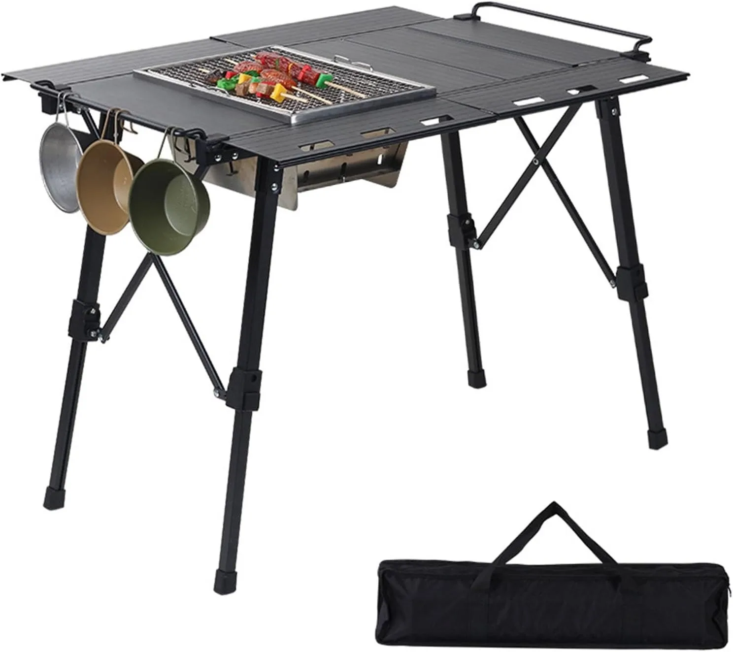 High-end Igt Blackened Aluminum Folding Table Modern Multifunctional Tactical Kitchen For Outdoor Camping Bedroom Application