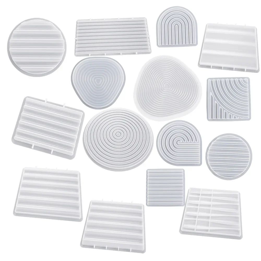 Волнообразный полосатый поднос, силиконовые формы, демонстрационная пластина для ювелирных изделий, гипс, бетон, цементная форма, подставка ручной работы, формы для рукоделия из смолы, инструменты