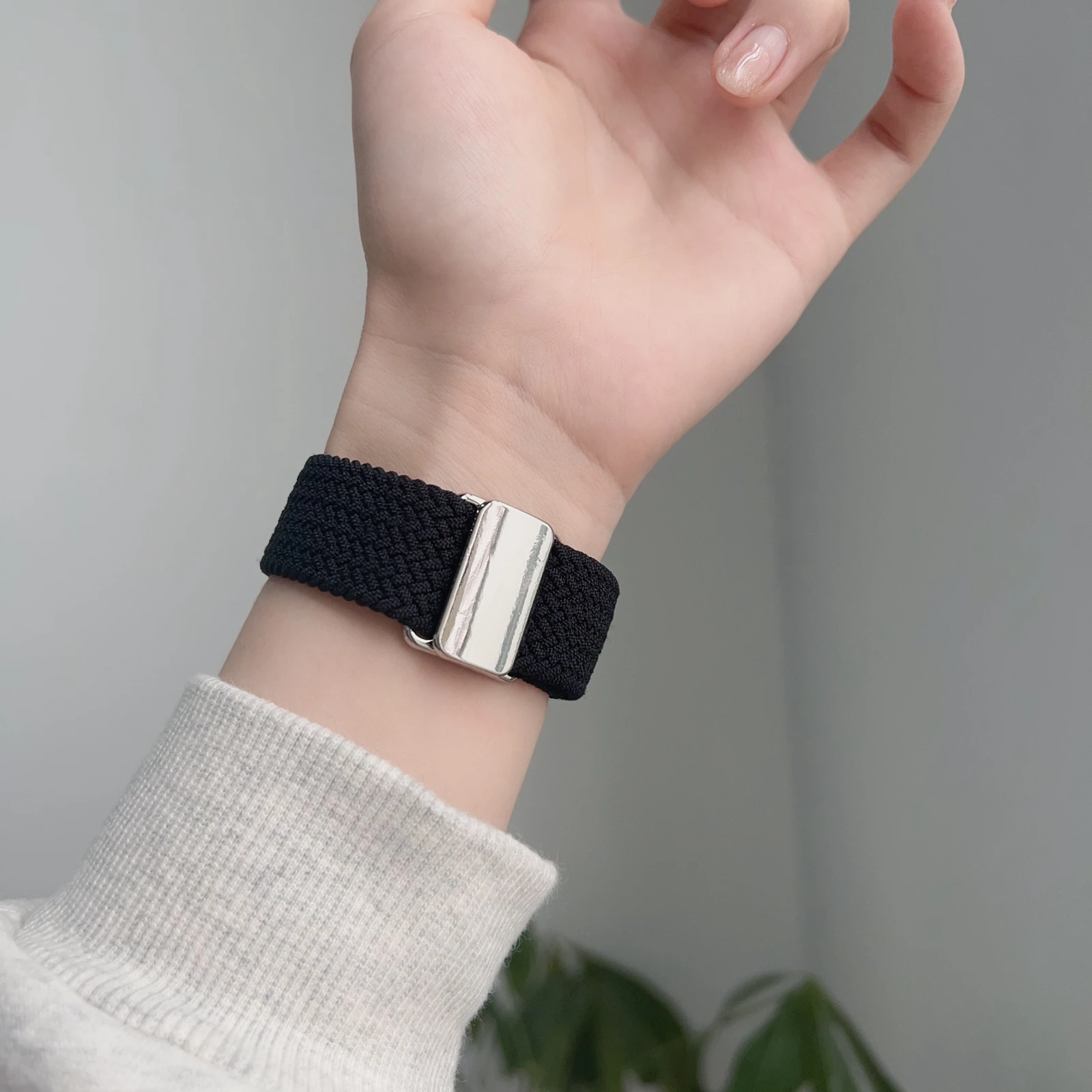 Magnetic elastic nylon For Apple Watch band women Ultra 10/9/8/7/6/5 SE 38mm 40mm 41mm 42mm 44mm 45mm 46mm for iwatch strap