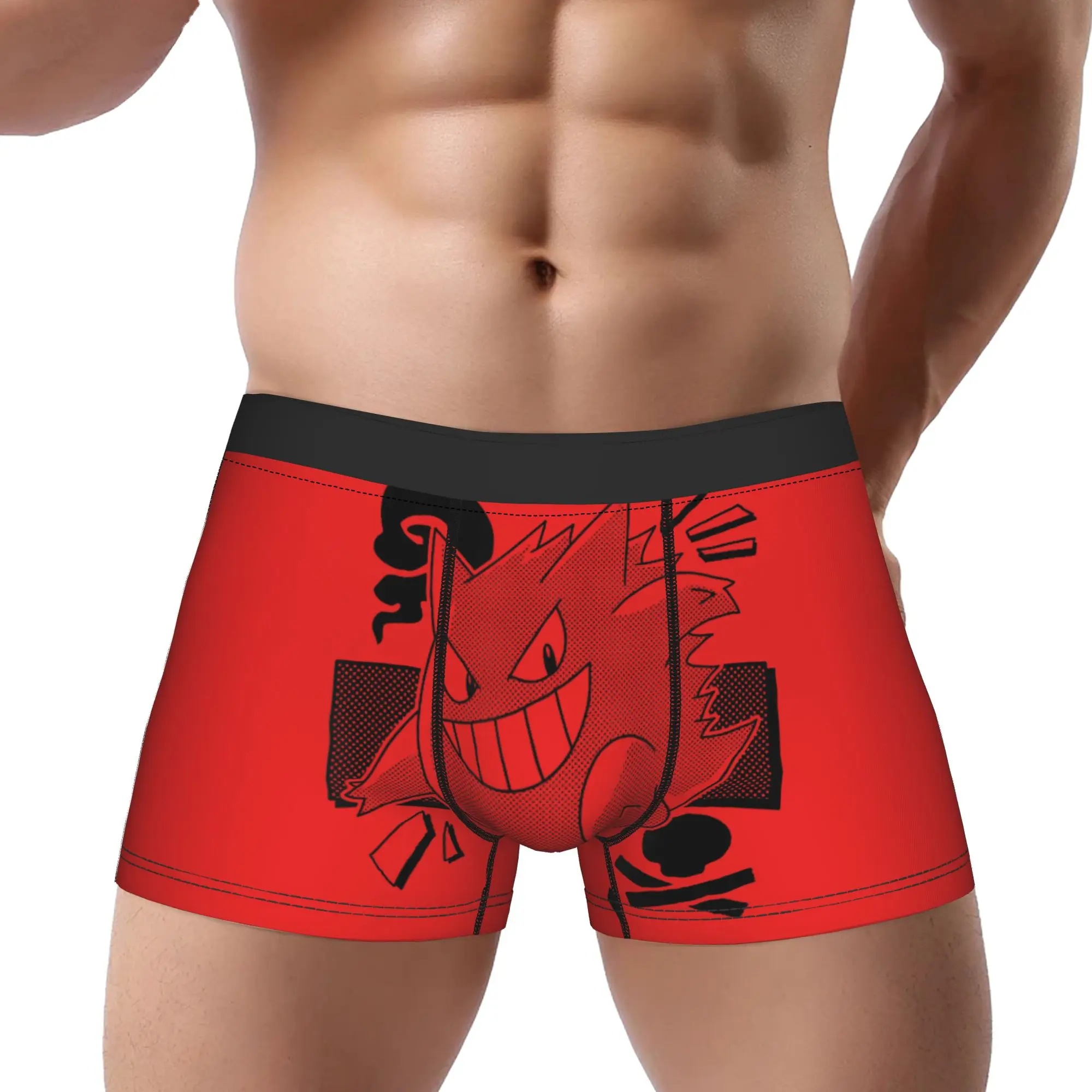 Calzoncillos Boxer de Bandai, calzoncillos de manga Pokemon Gengar, bragas transpirables, ropa interior masculina, pantalones cortos cómodos, calzoncillos tipo bóxer