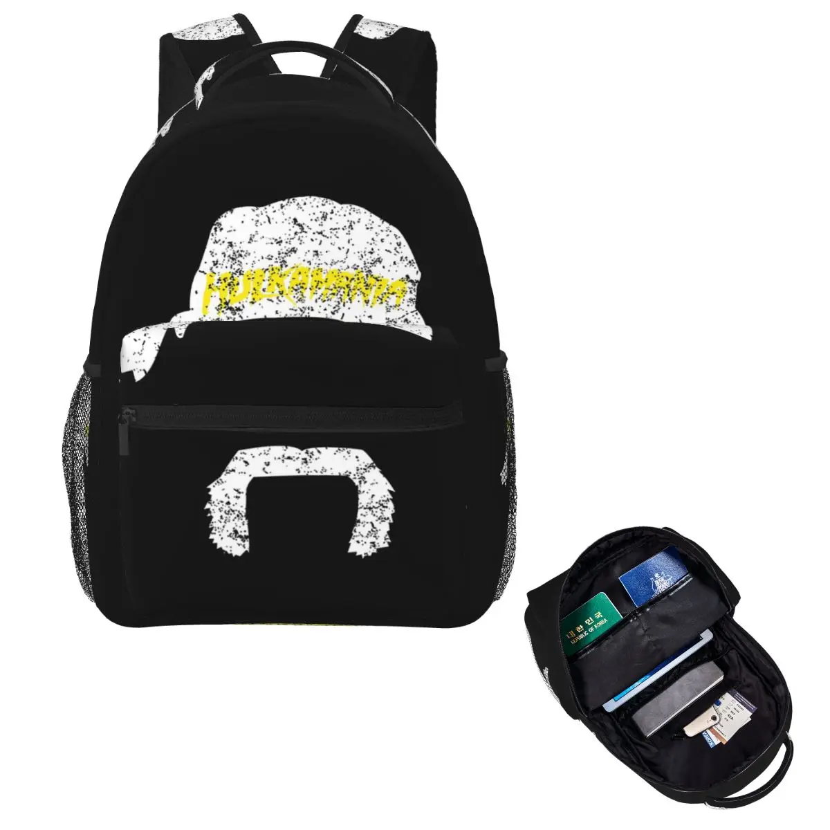 

Distressed Yellow Lettering Style Energy Student Backpack School Bag Hiking Travel Daypack Fashion Bookbag Shoulder Bags