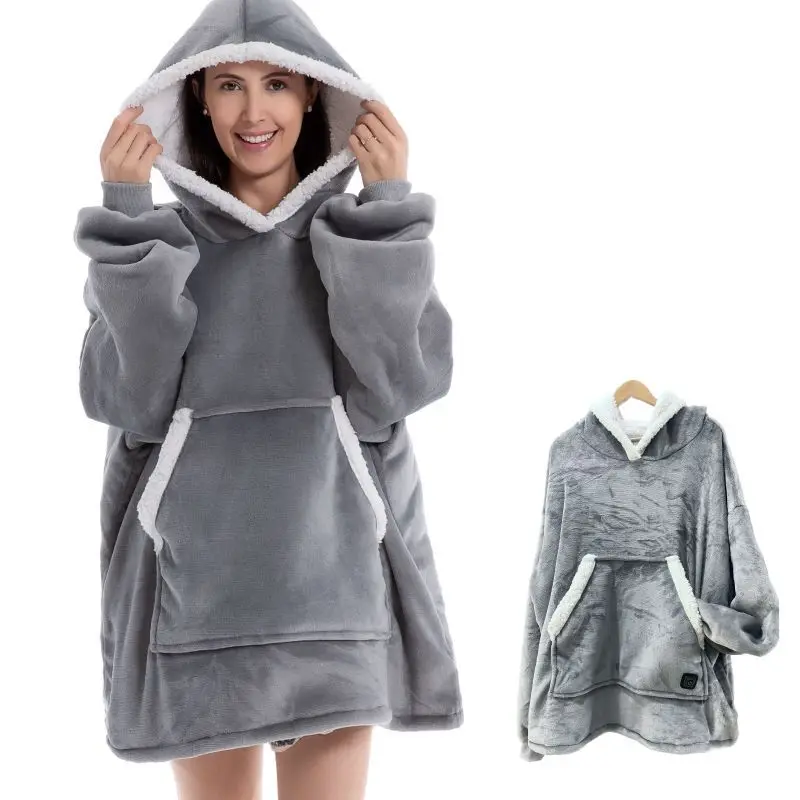 Heating Blanket Electric Blanket Wearable Lazy Blanket Keep Warm Flannel Hooded Hood Three-level Temperature Adjustment