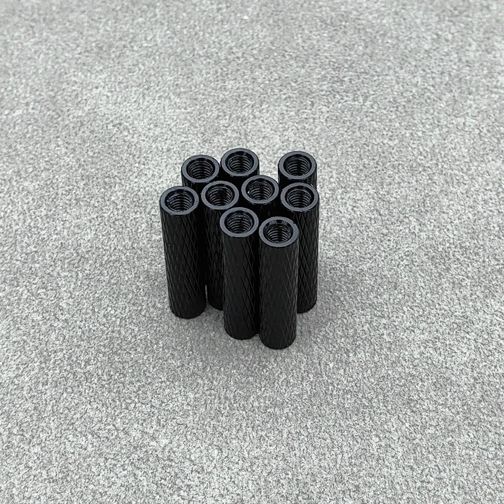 20 peças pilar espaçador de impasse de alumínio serrilhado M3 para drone FPV RC preto para peças de estrutura FPV