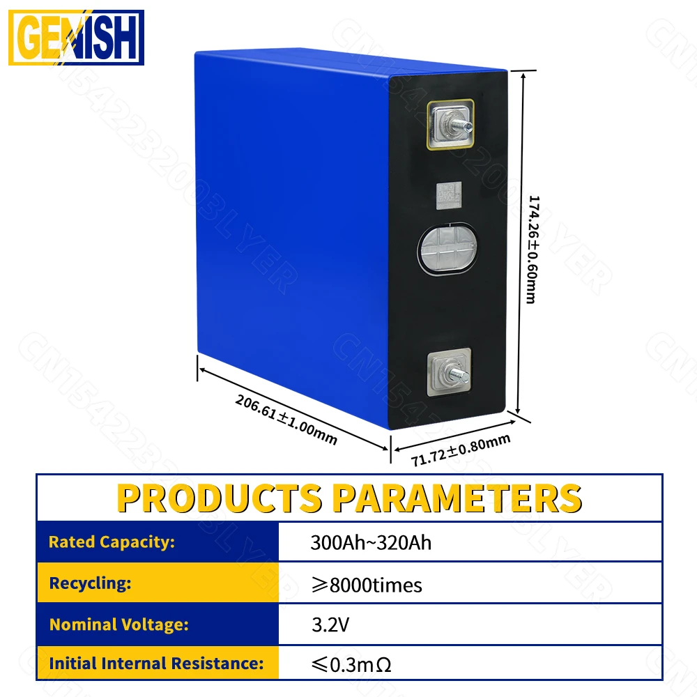 Batería LiFePO4 de grado A de 8000 ciclos, pila recargable de 3,2 V, célula de fosfato de hierro y litio, bricolaje, 12V, 24V, 48V, RV, EV, Vans, carrito de Golf, novedad