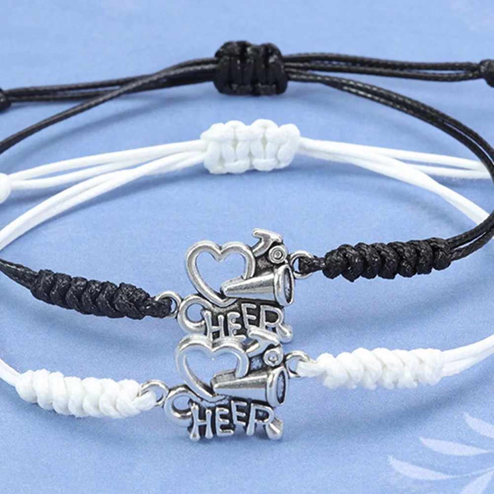 

5Pcs Cheerleading Bracelets Rope Zinc Alloy Portable Wrist Accessories Stylish Gifts for Sports Fans Cheer Bracelet for Girls