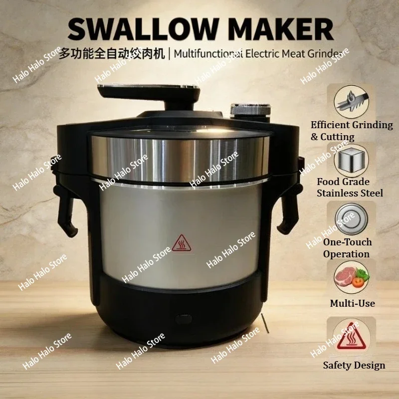 6L Automatic Electric Meat Grinder, Food Grade Stainless Steel One-Touch Meat Mincer for Home Kitchen