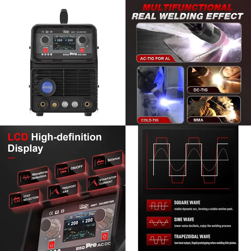 【2026 Hot Selling】 ANDELI 110V/220V LCD AC DC TIG Aluminium Pulse COLD Welding Machine