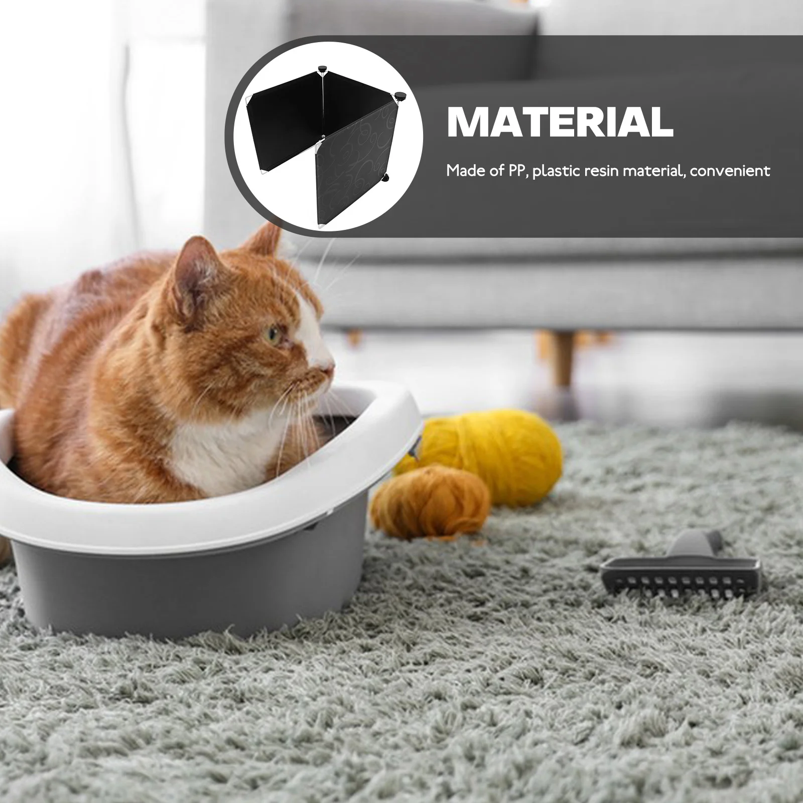 

3Pcs Cat Litter Box Enclosure Splash Guards Plastic Litter Box Cover Protector Prevents Splashing Privacy Shield