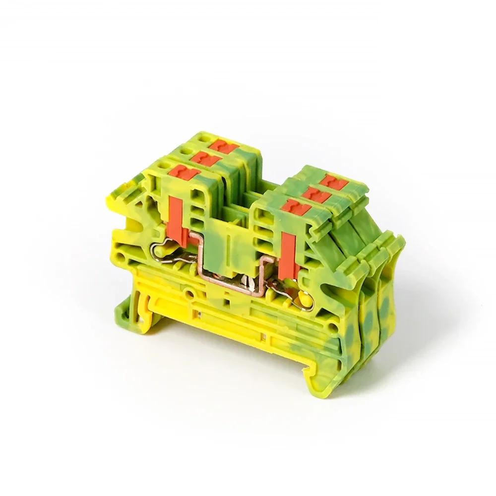 

5Pcs PTV 2.5-PE Ground Terminal Block Push-in Side-Entry Cable Wiring Connector Conductor 2.5mm² DIN Rail PTV2.5-PE