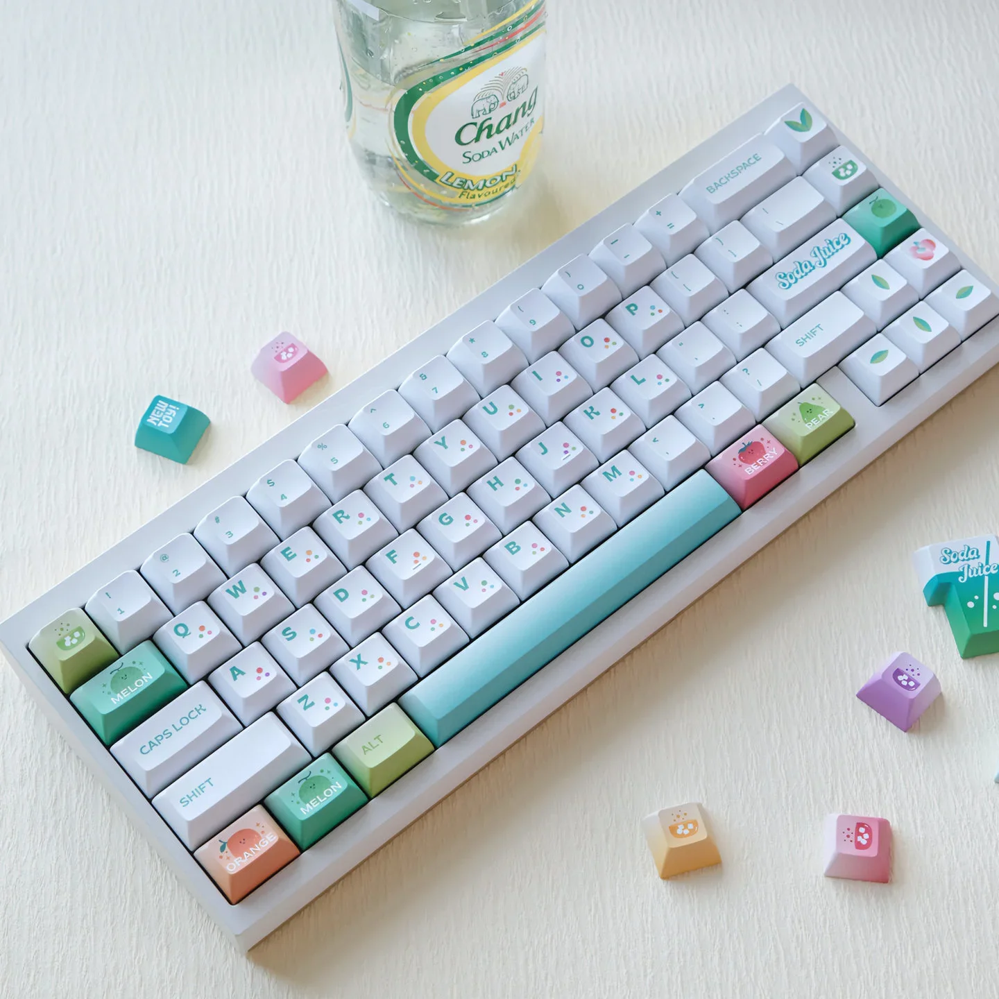 Einfache Tastenkappe mit Blasenthema, KCA-Höhe, 183 Tasten, PBT-Sublimation, mechanische Tastatur, Tastenkappe, Persönlichkeit, süß