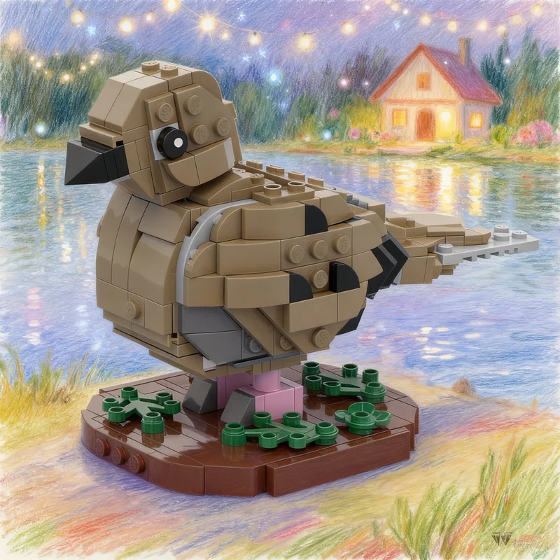 

329pcs MOC Mourning Dove Model Building Blocks Toys Assemble Architecture DIY Christmas Gifts Education Brick Creative Idea