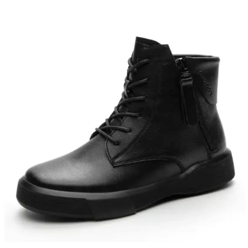 

Большой размер 41, 42, 43, женские зимние теплые ботильоны в британском стиле из натуральной воловьей кожи на шнуровке и молнии, повседневные короткие ботинки на плоской подошве в стиле ретро