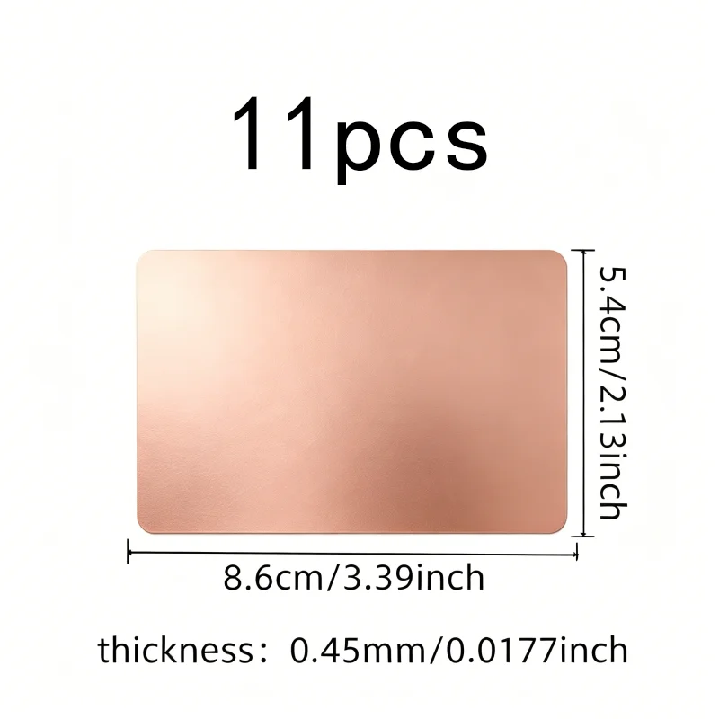 0.45mm Thin Lightweight.45mm.45mm Aluminum Cards, 11 pcs, Business Card Making, Multipurpose, Versatile