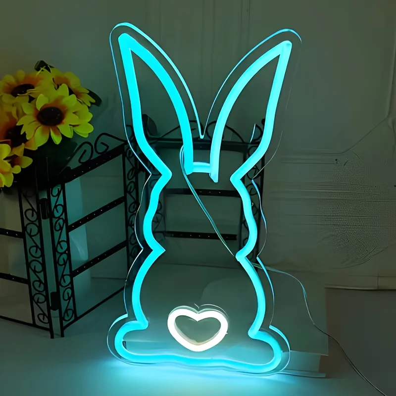 Neon Rabbit Sign | Wall Decor, Easy to Install, Energy-Efficient, Ideal for Easter, Weddings, Birthdays, Parties, Home Decor