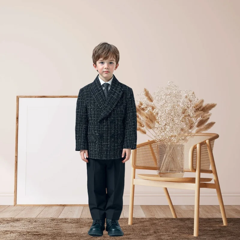 

Джентльмен для мальчиков, 4 предмета, официальная одежда для свадьбы, дня рождения, вечеринки с курткой, жилетом, брюками, галстуком-бабочкой, детский костюм для выступлений на фортепиано