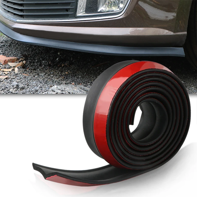 Universal carro amortecedor dianteiro spoiler lábios proteção adesivos 60mm largura 2.5m amortecedor dianteiro do carro lábio de borracha protetores para-choques do carro