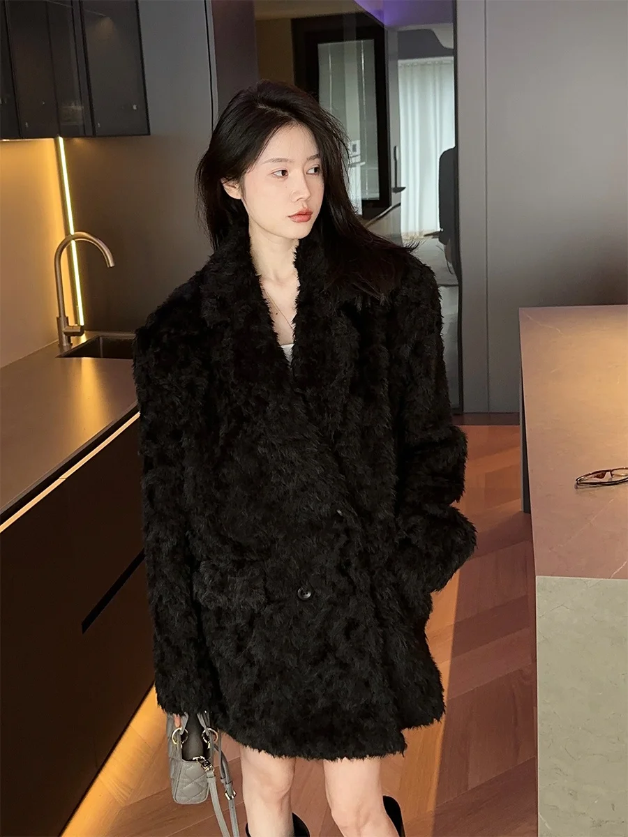 

Женская шуба Matou из искусственного меха под овчину, теплая, осенне-зимняя, новая, экологичная, с эффектом натурального меха