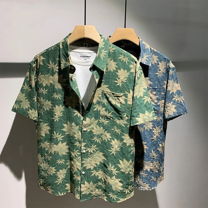 

Loose Casual Men's ort Sve irt Large Size 300 Pou Autumn Faion Urban Sle Breathable Comfortable Printed Cotton