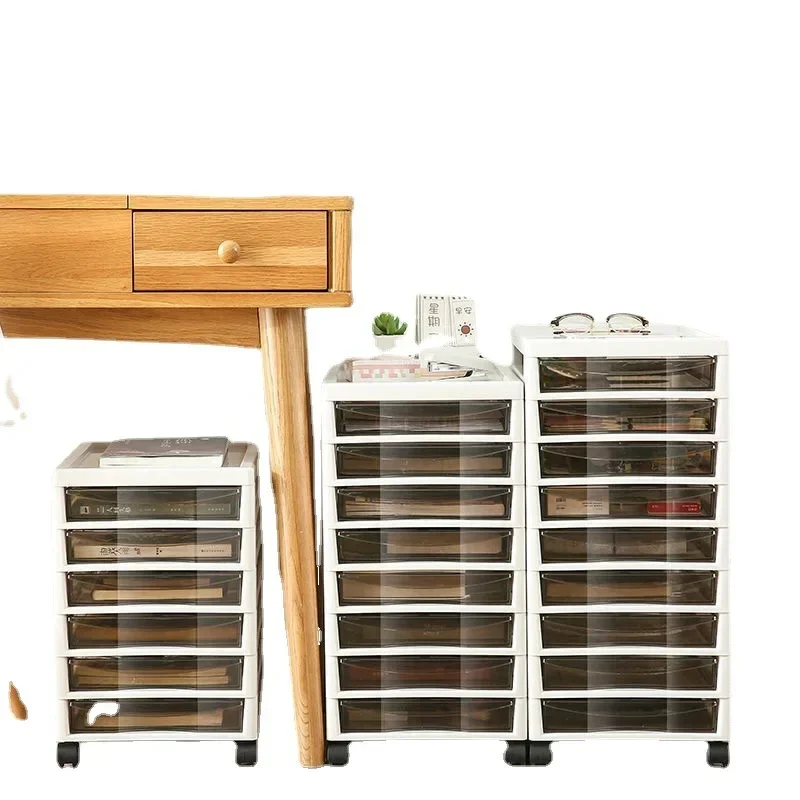 

Multi layer storage box, storage cabinet, drawer type, movable with wheels, document manicure storage, under the table makeup