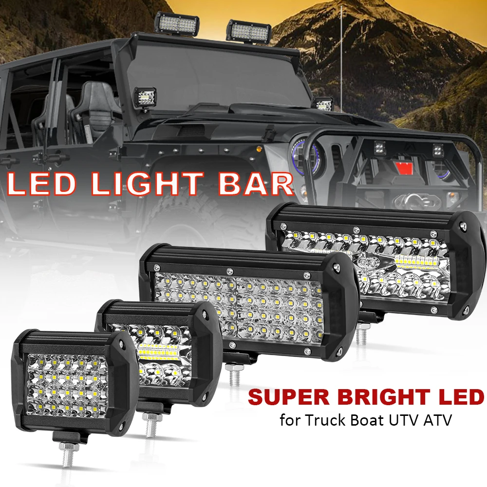

4" 7inch LED Work Light 12-24V Led Headlights Led Light Bar Spot Flood Driving Fog Lamp for 4x4 Truck Off Road Accessories