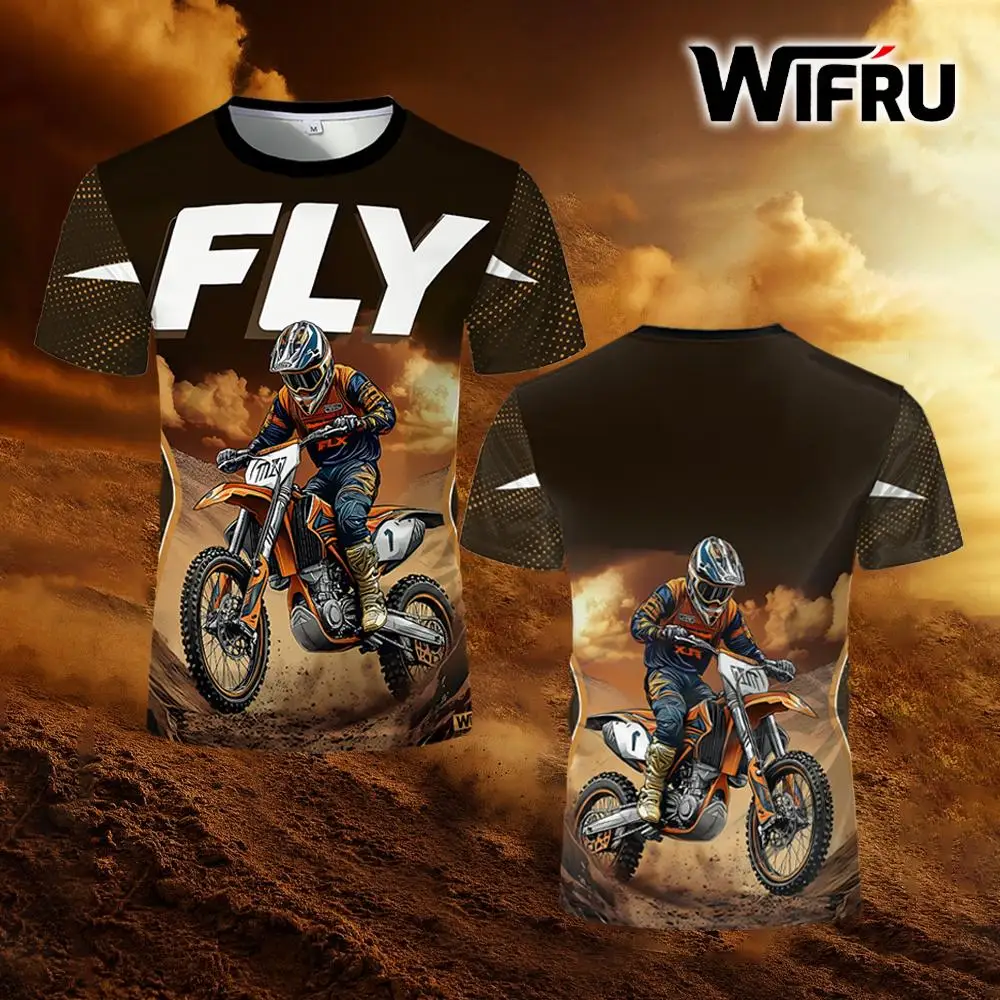 

Off road motorcycle 3D printed T-shirt, casual and personalized Harajuku men's and women's streetwear
