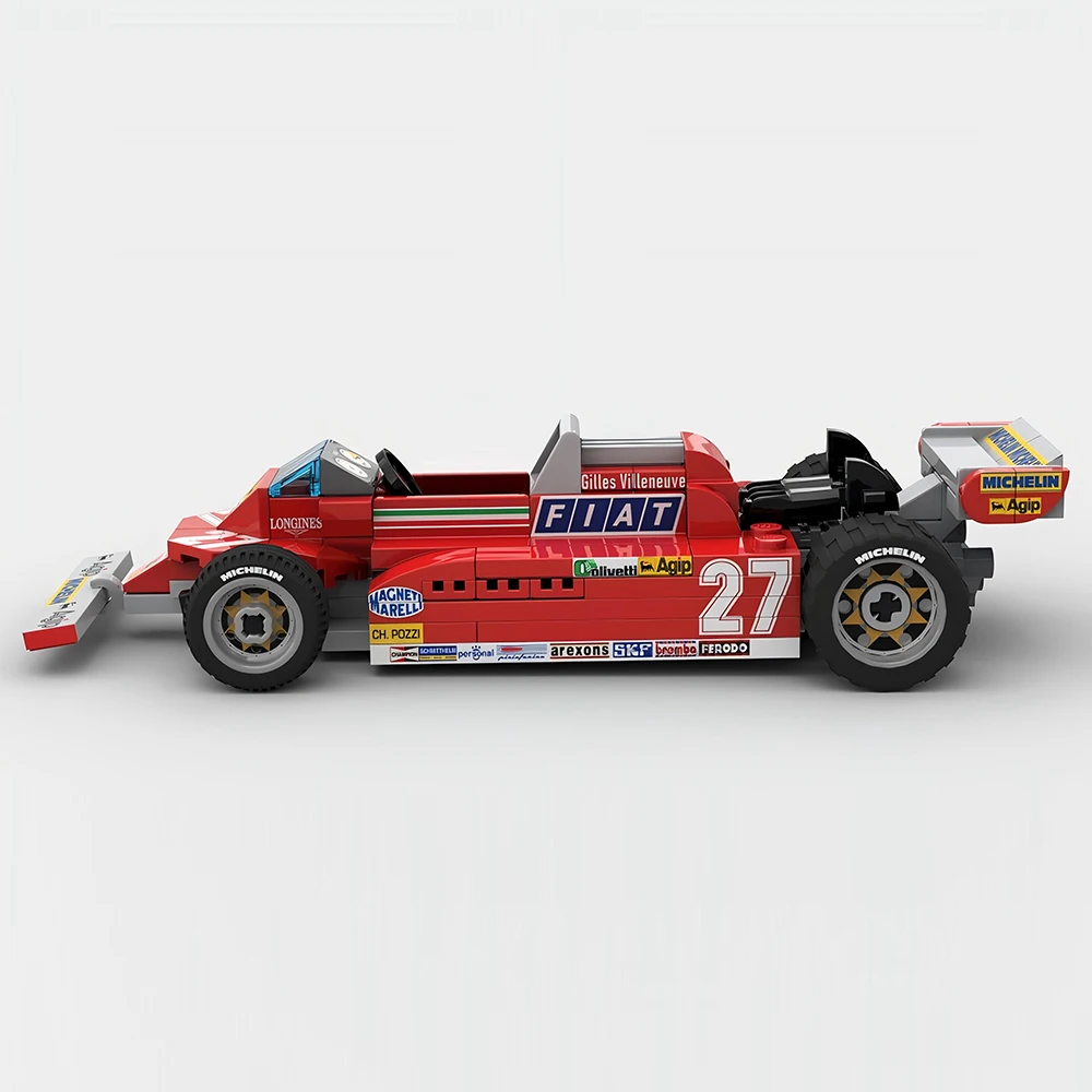 129PCS MOC Speed Champions 1981 Monaco Grand Prix Sports Car City Car Model DIY Building Blocks Children\'s Toys Christmas Gift