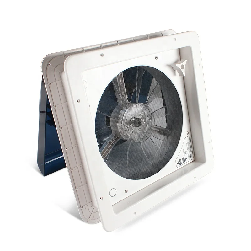 OEM 14 بوصة 340 مم 12 فولت تحكم يدوي، 6 سرعات قابلة للتعديل للتبريد المنزلي RV سقف مروحة فتحة سقف