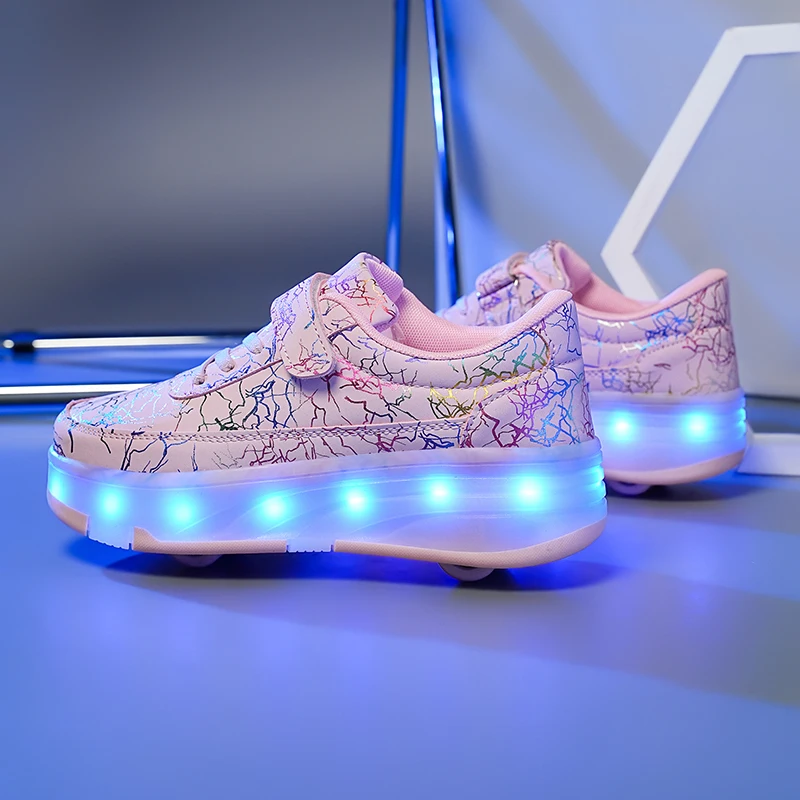 

Детские коньки Heelys и роликовые коньки: 2 колеса с подсветкой для мальчиков, четырехколесные коньки для начинающих для девочек