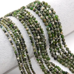 Natural Diopside Simple Quality Faceted Round Beads 2mm,3mm,4mm,for Jewelry Making Bracelet Necklace Charms Beads DIY Wholesale
