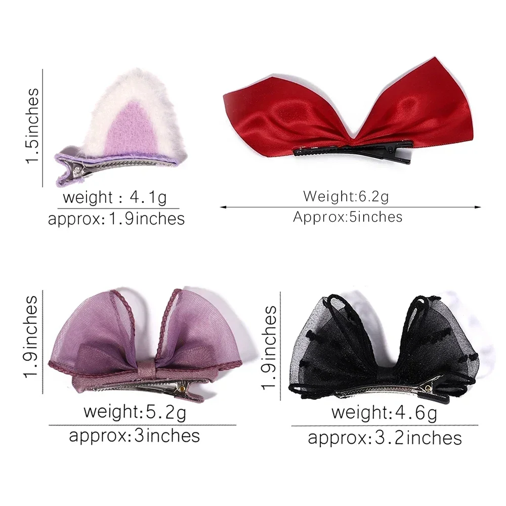 2Pcs Girls Print Chiffon Bows Hairpins for Baby Kids Sweet Hair Clips Spring Cute Barrettes Headband Fashion Hair Accessories