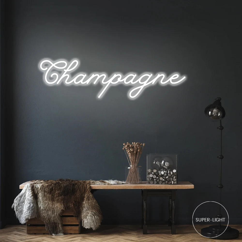 Neon Sign Champagne Neon Sign Licht Voor Muur Decor Deur Kamer Afstuderen Gift Deur Party Led Gift Home Decor Slaapkamer night