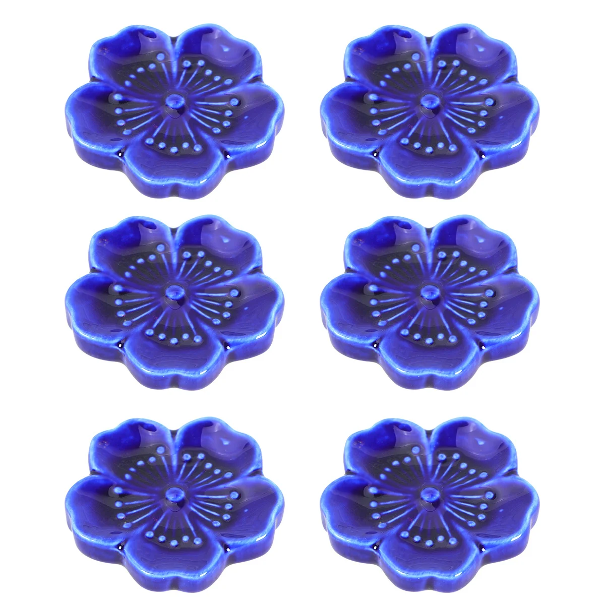 

6Pcs Design Chopsticks Rest Holder Ceramic Spoon Fork Pillow Dark Blue Add Vitality Prevent Rolling Chopstick Holder