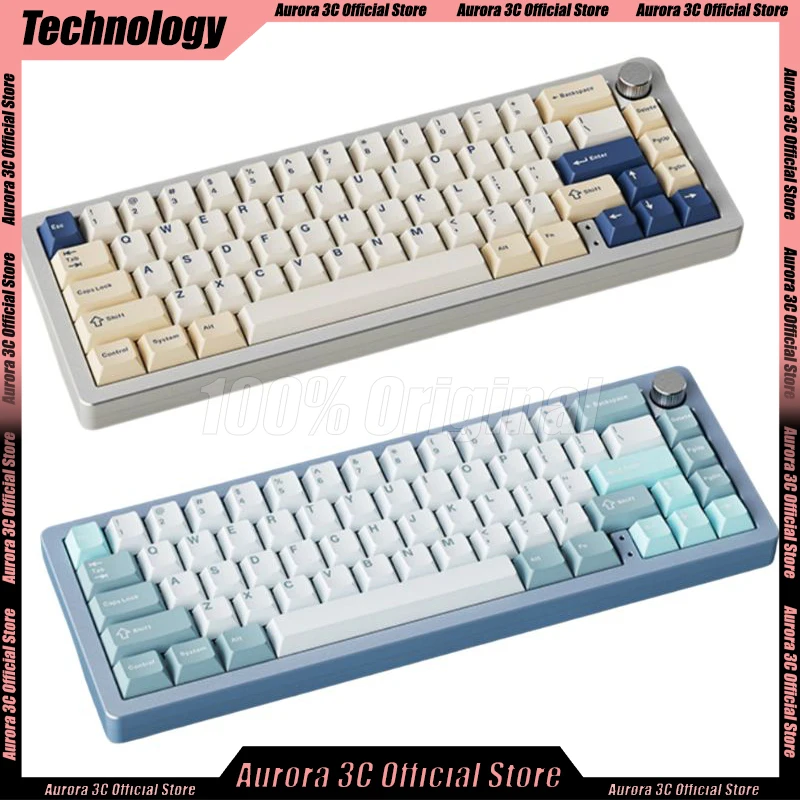 

XINMENG A66 Wireless Mechanical Keyboard Three Mode Hot Knob Swap Aluminium Kits Multifunctional Gaming Keyboard Pc Gamer Gifts