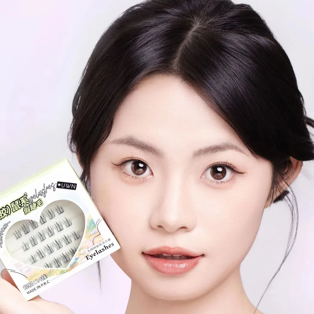 

6 Kinds of Animal Series Self Adhesive Cluster Lashes Press on No Need Glue Glue-free False Eyelashes Black Handmade