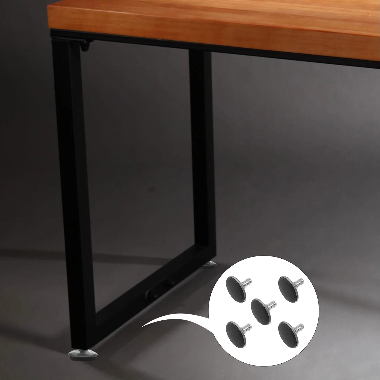 

5 Pcs niture Legs Universal Swing Foot Pad Screw Levelers Adjustable Leveling Feet Silver