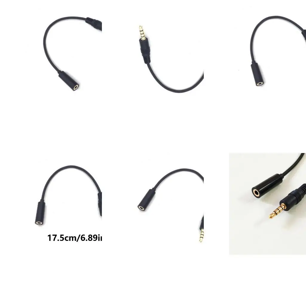 

Y1UB 3.5mm Female to 3.5mm Male 4 Poles Sound Cable 3.5mm Male to 3.5mm Female Headse