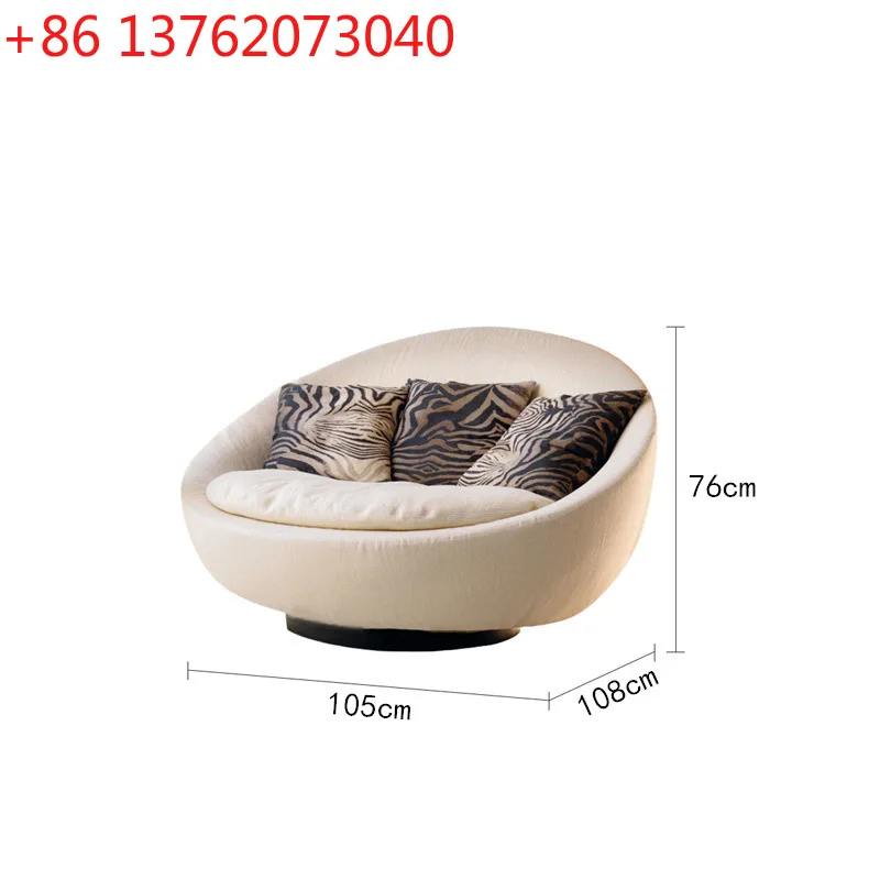 

Итальянский минималистичный круглый тканевый односпальный диван, современный ленивый вращающийся балконный стул для отдыха