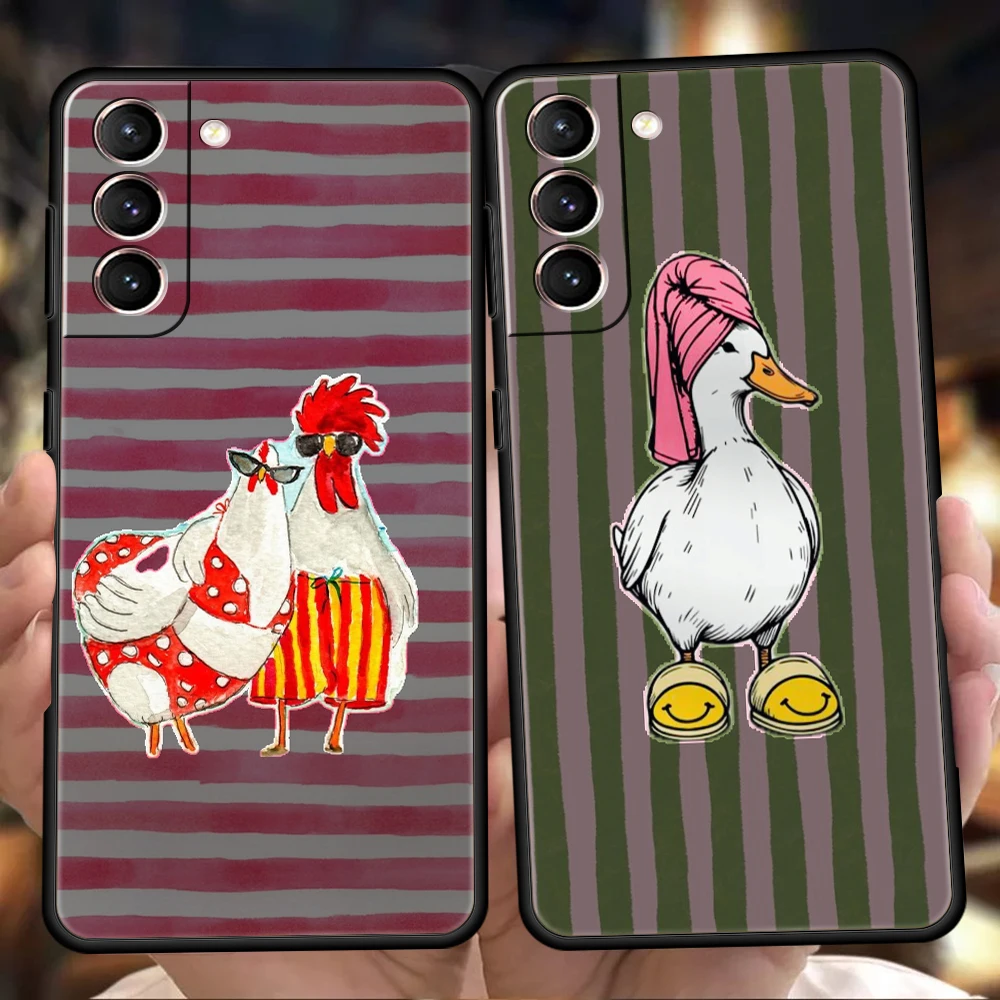 Chickens Ducks Phone Case for Samsung Galaxy S26 S25 S24 S23 S22 S20 Ultra S25Edge S25 S24 S23 S21 FE Plus Cover Capas Present