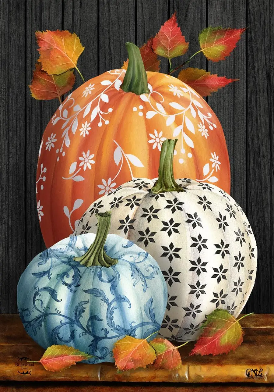 Elegant Pumpkins Fall Garden Flag 18